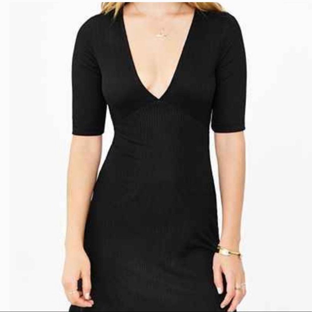 Silence + Noise Knit V-Neck Dress